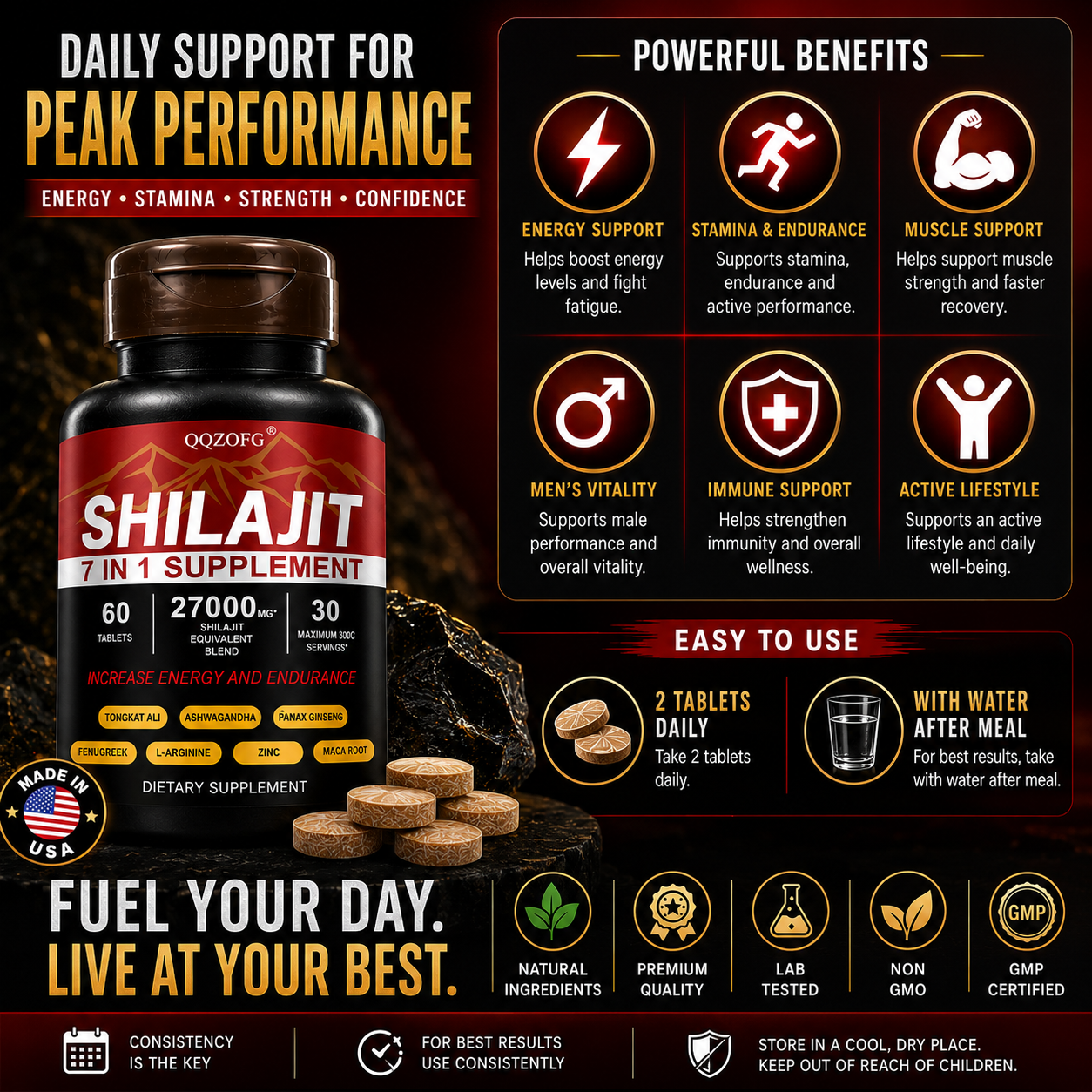 Shilajit 7-in-1 Energy & Vitality Supplement